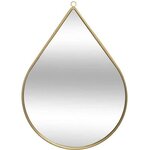 Miroir mural en métal en forme de Goutte - 21 x 29 cm - Doré