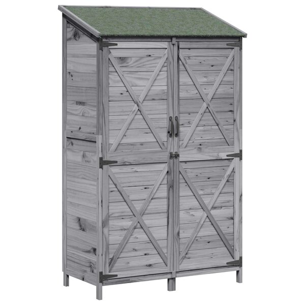 vidaXL Abri de jardin Gris 106 x 56 x 176 5 cm Bois de Sapin Massif