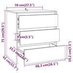 vidaXL Buffets 2 Pièces Blanc Bois d'ingénierie