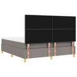 vidaXL Lit à ressorts avec matelas Taupe 180 x 200 cm tissu