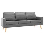 vidaXL Ensemble de canapés 3 Pièces Tissu Gris clair