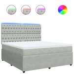 vidaXL Sommier à lattes de lit et matelas Gris clair 180x200cm Velours