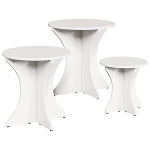 vidaXL Table basse 3 Pièces Blanc