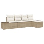 vidaXL Ensemble de canapé de jardin avec coussin 5 Pièces Beige et crème