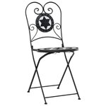 vidaXL Chaises de bistro pliables lot de 2 noir et blanc céramique