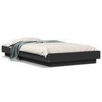 vidaXL Cadre de lit avec lumières LED sans matelas noir 90x200 cm