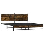 vidaXL Cadre de lit en métal sans matelas chêne fumé 183x213 cm