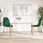 vidaXL Chaises à manger lot de 2 Vert foncé Velours