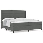 Lit box spring vidaXL avec matelas gris foncé 200x200 cm en tissu