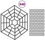 vidaXL Protection d'étang 40 Pièces Noir Polypropylène