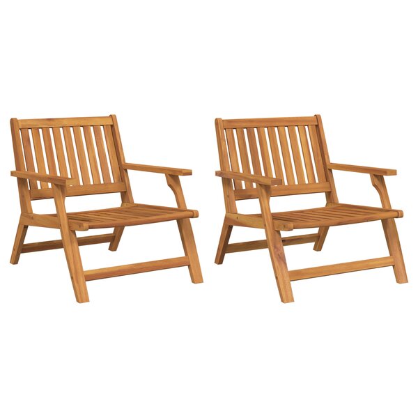 vidaXL Chaises de jardin 2 Pièces 76x67x73.5 cm Bois massif d'acacia