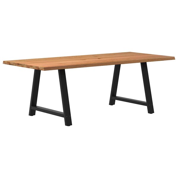 vidaXL Table à manger et bord naturel bois massif chêne rectangulaire