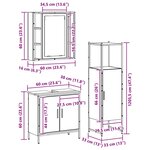 vidaXL Ensemble de mobilier de salle de bain avec porte 3 Pièces Marron