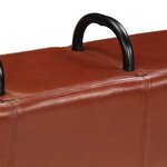 vidaXL Banc de gymnastique marron 110 cm cuir véritable