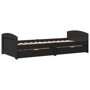 vidaXL Lit de jour avec 2 tiroirs sans matelas IRUN noir 90x200 cm