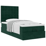 vidaXL Cadre de lit ottoman avec matelas vert foncé 90x190 cm velours
