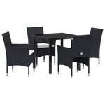 vidaXL Ensemble de Salle à Manger de Jardin 5 pièces Noir Rotin Synthétique