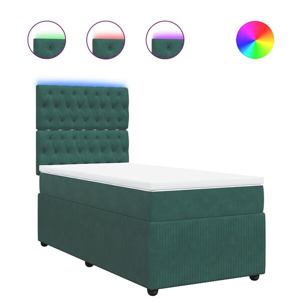 vidaXL Sommier à lattes de lit avec matelas Vert foncé 100x200 cm