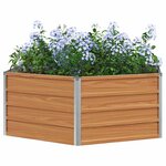 vidaXL Jardin surélevé Aspect bois 129 x 129 x 45 cm Acier galvanisé