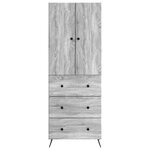 vidaXL Ensemble de Meubles 2 Pièces Sonoma gris 66 x 34 5 x 90 cm