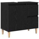 vidaXL Ensemble de cabinets de salle de bain de 3 pièces Chêne noir Bois d'ingénierie
