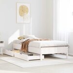vidaXL Cadre de lit sans matelas blanc 100x200 cm bois de pin massif