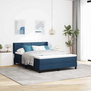 vidaXL Lit à ressorts avec matelas Bleu 200 x 140 cm Polyester