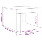 vidaXL Table basse gris béton 50x50x35 cm bois d'ingénierie