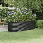 vidaXL Lit surélevé de jardin Acier enduit de poudre Anthracite
