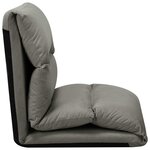 vidaXL Chaise pliable de sol Gris foncé Microfibre