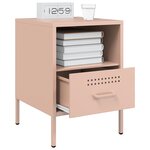 vidaXL Tables de chevet 2 Pièces rose 36x39x50 5 cm acier