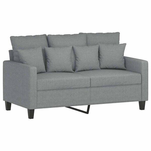 vidaXL Canapé à 2 places Gris clair 120 cm Tissu