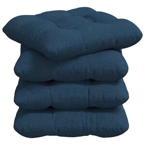 vidaXL Coussins de siège 4 pc Tissu Bleu 40 x 40 x 12 cm