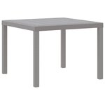 vidaXL Table de Jardin Gris clair 100 x 100 x 73 cm polyrotin