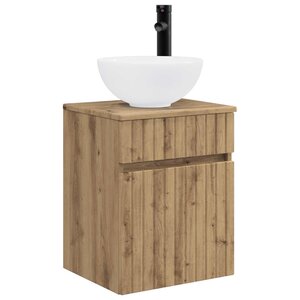 vidaXL Meuble de lavabo mural Chêne artisanal 39 x 35 x 63 cm