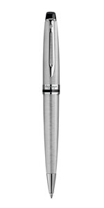 Waterman expert stylo bille   acier inoxydable  recharge bleue pointe moyenne  coffret cadeau
