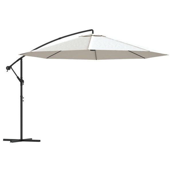 vidaXL Parasol de jardin en porte-à-faux 3 5 m blanc sable