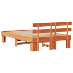 vidaXL Cadre de lit avec tête de lit Brun cire 135 x 190 cm Pin massif
