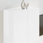 vidaXL Meuble TV mural Montage mural Blanc brillant 59 5 x 31 x 60 cm