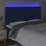 vidaXL Tête de lit à LED Bleu 200x5x118/128 cm Tissu