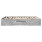 vidaXL Cadre de lit gris béton 160x200 cm bois d'ingénierie