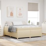 vidaXL Cadre de lit avec matelas Crème 180 x 200 cm tissu