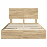 vidaXL Lit de Rangement Chêne Sonoma 150 x 200 cm Bois d'ingénierie