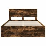 vidaXL Cadre de lit Chêne fumé 140 x 190 cm Bois d'ingénierie