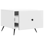 vidaXL Table basse avec tiroir Blanc 49 x 50 x 40 cm Bois d'ingénierie