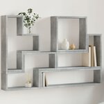 vidaXL Étagère murale gris béton 96x12x64 cm bois d'ingénierie