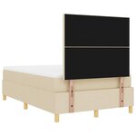 vidaXL Lit à ressorts avec matelas Crème 120 x 200 cm tissu