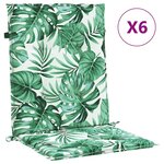 vidaXL Coussins de chaise Autre 6 Pièces Motif de feuille 100 x 50 x 3 cm