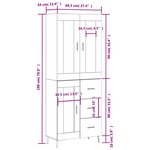 vidaXL Buffet haut Gris béton 69 5x34x180 cm Bois d'ingénierie