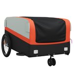 vidaXL Remorque de vélo noir et orange 45 kg fer